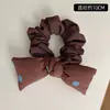 Elástico de Cabelo Marrom Maillard Café Moda Coreana Bolinhas Preenchido com Algodão Laço Gravata Laço Headband 2025 Novo Elástico de Cabelo Acessórios de Cabelo