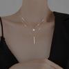 Collar de doble capa de plata 925 para mujer, estilo frío, cadena de clavícula con incrustaciones de diamantes, estilo sencillo, 2022