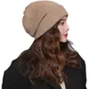 Sombrero para Mujer Otoño e Invierno Sombrero de Lana Negro Tejido Moda Coreana de Moda Sombrero de Luna Informal de Invierno Postparto Sombrero Coreano para el Frío