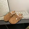 Pantuflas Redondas de Diseñador Estilo Coreano Únicas para Mujer, Nuevas de Primavera/Verano 2025, Elegantes y Populares, Pantuflas Cerradas Estilo Bosque para Mujer