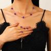 Europeu e americano sorte cinco folhas flor brinco anel pulseira colar jóias terno moda feminina quatro peças cinco pétalas grama jóias