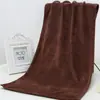 Venda por atacado 400g poliéster 35 * 75 toalha grande logotipo lettering salão de beleza absorvente Baotou toalha de fibra