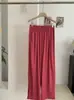 Kekezoon Verano Delgados de Cintura Alta Ajustados Casuales Color Sólido Pierna Ancha Pantalones 7666