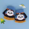 Guantes Infantiles Otoño e Invierno Cálidos para Niñas Bebés Cubierta Plegable de Medio Dedo Niños Niños Doble Uso Cinco Dedos Estudiantes Escritura