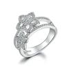 Anel de Flor de Prata S925 Novo Transfronteiriço da Amazon para Mulheres Moda Europeia e Americana Personalidade Anel com Zircônia Diamantada Microincrustada Anel de Noivado