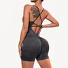 Traje de Yoga de Una Pieza Sexy de Melocotón sin Costuras de Secado Rápido para Deporte y Fitness