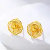 Nuevos Pendientes de Cobre Chapado en Oro Vietnamitas con Diseños Florales, Pendientes de Moda y Elegantes, Venta al por Mayor desde Fábrica para Comercio Electrónico en Vivo