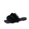 Pantuflas de pelo de conejo real para mujer, nuevas y versátiles para primavera y otoño 2026, estilo hada, suela suave, punta cuadrada abierta, pantuflas de algodón, de moda