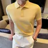 Comércio Exterior Transfronteiriço Masculino Novo Estilo Verão Fresco Camisa Polo de Manga Curta, Top Casual de Negócios com Gola, Camiseta de Algodão Respirável