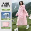 Capa de Chuva Descartável Longa de Eva para Adultos com Capuz, Macacão de Chuva de Peça Única para Chuva Forte, Capa de Chuva para Caminhada ao Ar Livre com Capuz