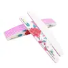Nova Lixa de Unha White Sand com Flores Grandes Estampadas Meia-Lua Lado Duplo para Polimento e Modelagem Tira Polidora
