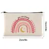 Bolsa de Maquillaje con Cremallera de Lona Transfronteriza, Bolsa de Tocador con Cremallera de Viaje Multifuncional, Bolsa de Lona Arcoíris Inspiradora para Mujeres