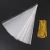 Saco de celofane transparente cônico saco de pipoca saco plástico OPP saco para embalagem de doces de Natal pipoca saco triangular