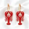 Pendientes Más Vendidos en Amazon Tiktok Estilo Vacaciones Hawaianas Aretes y Clips de Cangrejo y Langosta Venta al por Mayor Transfronteriza en Stock