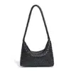 Nova Bolsa Média de Palha Sob o Braço Hobo Bag Pura Feita à Mão Tecida Bolsa de Ombro Único Feminina Bolsa Tote High-End Mãe-Filho