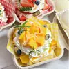 Caja de Embalaje Desechable para Pasteles, Caja Biodegradable para Tiramisú, Popular Caja de Almuerzo para Postres, Hamburguesas Cuadradas de 6 pulgadas