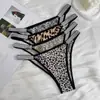 Artículos de Venta Caliente Transfronterizos Exclusivamente para Tallas Europeas y Americanas Temu Shein Amazon Estampado de Leopardo Hilo Plateado Bragas Triangulares Ropa Interior para Mujer en Stock