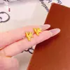 Brincos de Cubo de Açúcar Triturado Dourado Areia Estilo Antigo Brilhantes para Mulheres, Joia de Orelha Exquisita de Design de Nicho de Luxo Leve com Alta Retenção de Cor