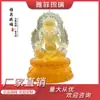 Ventas Directas de Fábrica de Figuras de Vidrio del Dios de la Riqueza Amarillo con Luz de Fondo, Adornos del Dios de la Riqueza Chapados en Oro y Pintados en Oro
