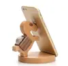 Suporte Criativo Pônei Veado Suporte de Celular de Madeira para Desktop Preguiçoso Suporte de Celular de Madeira Maciça Gravação de Logo