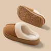 Pantufas de Algodão Altas para Casais Outono e Inverno Pantufas de Algodão Internas para Casa Antiderrapantes de Sola Grossa Pelúcia Quente Pantufas de Casal