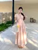 Xiu Xixi 2026 Primavera Novo Vestido Curto de Renda Francesa Patchwork Cor Sólida Vestido Puro Desejo para Mulheres 88479