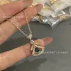 Colar Saia Colar Leque Feminino Saia Pequena Madrepérola Branca Ágata Vermelha Corrente de Clavícula Colar Leque Fábrica Luxo Leve V Dourado
