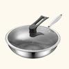 Suministro directo de fábrica wok de acero inoxidable 316 de doble cara con panal de abeja de acero de tres capas sin recubrimiento antiadherente menos humo olla de fondo plano