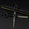 Tijeras de pelo personalizadas negras de 6.0 pulgadas Tijeras de barbero tijeras planas tijeras para flequillo tijeras de dientes tijeras entresacadoras