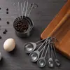¡Wow! Juego de Tazas y Cucharas Medidoras de Acero Inoxidable, Cuchara Medidora para Condimentos, Juego para Hornear Dorado con Recubrimiento de Titanio, Taza Medidora con Escala