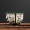 Taza de té hexagonal de crisantemo de bambú y orquídea ciruela, juego de té de kung fu de cerámica esmaltada, taza de té, taza maestra, taza de la fortuna, taza individual, regalo