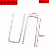 Estacas para tela de control de malezas en forma de U, estacas de alambre de acero galvanizado para jardinería, estacas anguladas para tela de césped, dispositivos de fijación para película de suelo y invernaderos