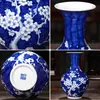Jarrón Pequeño de Cerámica de Porcelana Azul Hielo y Blanco Pintado a Mano Jingdezhen Jarrón de Cerámica Antigua China Decoración de Entrada para Arreglo Floral