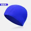 Gorros de natación al por mayor para adultos, universales, no apretados, cabeza, tela transpirable, gorro de natación, color sólido, floral, gorro de natación para aguas termales, gorro de natación de tela de cinco líneas