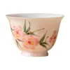 Taza de Té Flor de Durazno Pintada a Mano de Fábrica Rosa Melocotón Cerámica Pequeña Taza de Té para Beber Té de Alto Nivel Set de Té Kung Fu Taza de Maestro Taza Individual