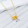 Tienda de Oro Mismo Estilo Collar de Corazón Picado Chapado en Oro Alta Retención de Color Floral Mariposa Moneda de los Cinco Emperadores Collar Venta al por Mayor