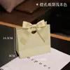 Bolsas de papel en stock, bolsas de regalo con moño, bolsas de joyería de cartón blanco, bolsas para dulces de boda, con logo impreso, diseño de rosa de junio, portátiles y biodegradables