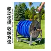 Carrito porta manguera de agua empujado a mano, estante, carrete de manguera de acero inoxidable, para lavado de autos, riego de jardín, manguera suave, enrollador de manguera con ruedas, móvil