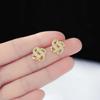 Pendientes femeninos de circonita con trébol de cuatro hojas y cruz de aguja de plata S925, novedad 2024, pendientes de moda de alta calidad.