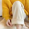 Pantalones de pana de pierna ancha estilo coreano para mujer, otoño e invierno, forrados de vellón, gruesos, de cintura alta, rectos, adelgazantes, casuales, combinables con todo, de algodón y terciopelo estilo europeo