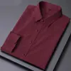 Camisas Masculinas, Camisas Sociais Formais Masculinas de Manga Longa Plus Size, Caimento Solto, Camisas de Trabalho Sem Ferro para Homens Gordos