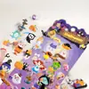 Pegatinas Estereoscópicas 3D de Halloween Cabeza de Calabaza Fantasma Divertido Pegatinas Educativas de Recompensa para Niños Pegatinas de Material Decorativo Hechas a Mano