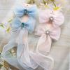Fornecimento a longo prazo Cocar congelado Snowflake Diamond fio de cabelo clipe Princesa Elsa Super fada fita laço hairpin