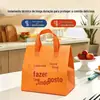 Sacos para Levar para Catering Comercial, Sacolas de Tecido Não Tecido, Sacos de Embalagem Descartáveis, Sacos de Embalagem para Levar Personalizáveis com Logo