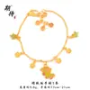 Tienda de Oro Mismo Estilo Pulsera de Trébol de Cuatro Hojas Diamantada Chapada en Oro de Larga Duración y Resistente a la Decoloración, Accesorio de Mano Moderno y Encantador, Pulsera de Cinco Hojas Estilo Europeo y Americano