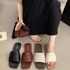 Zapatillas Planas Plateadas Zapatos de Mujer Ropa Exterior 2025 Nuevo Verano Fondo Suave Playa Sandalias Francesas
