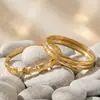 Pulsera Doble Capa Hebilla Lisa Estilo Nuevo Simple y de Moda Europea y Americana Acero Inoxidable Chapado en Oro Real de 18K Pulsera Versátil Personalizada