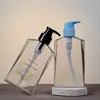 Garrafa de Gel de Banho de Plástico PETG de Alta Qualidade, 300ml, Formato Plano, para Uso Doméstico, Garrafa Vazia Transparente para Gel de Banho, Material de Embalagem para Artigos de Higiene Pessoal
