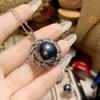 Camélia Nova Sereia Lágrimas Enrolamento Gem Pérola Anel Brincos Banhado A Ouro Completo Diamante Moda Banquete Jóias Conjunto de Três Peças