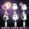 Porta Credencial Halloween Fantasma Acrílico con Clip de Cocodrilo Retráctil Tirón Fácil Carrete Giratorio Regalo Médico Clip de Tirón Fácil